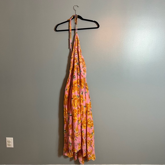 Farm Rio Halter Dress in Pink Boto Chita - Picture 2 of 7